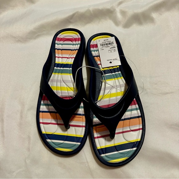 Colorful Striped Flip Flops - Picture 2 of 6